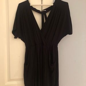 Lush Black Dress with Pockets
